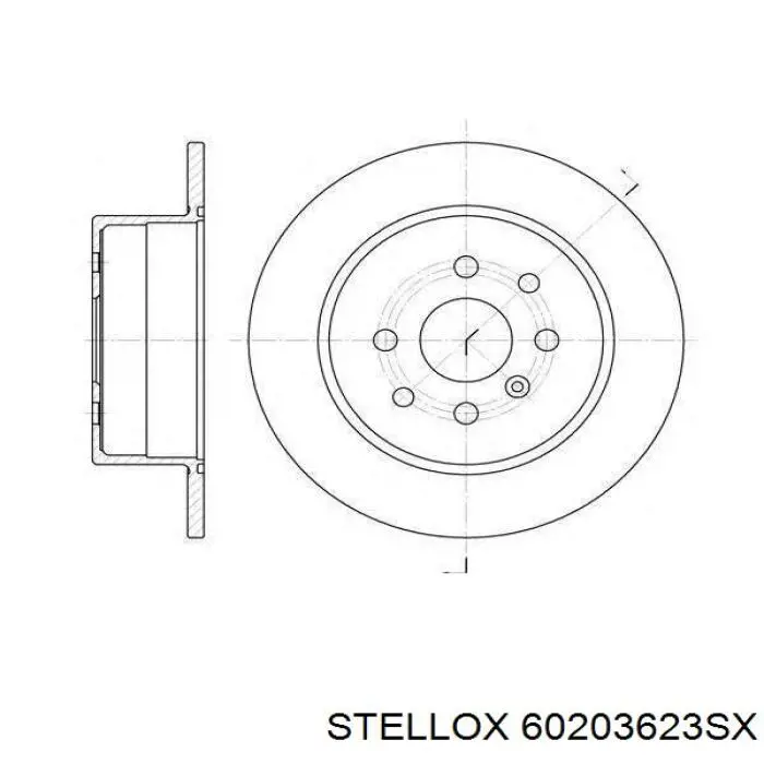 Купити 60203623SX Stellox Диск заднього гальма