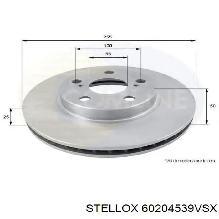 Диск гальмівний передній 60204539VSX Stellox