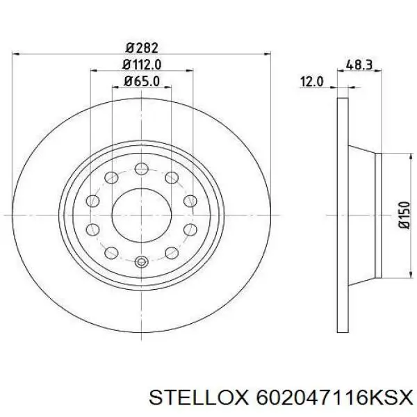 Задні дискові гальма Stellox 602047116KSX ціна, від 23.90 USD