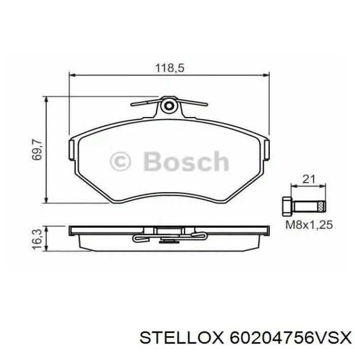 Диск гальмівний передній Bosch 986478621