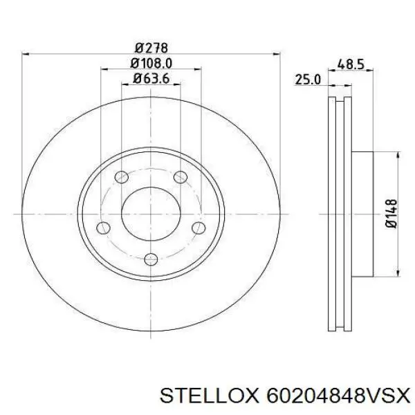 Купити 60204848VSX Stellox Ротор гальмівний