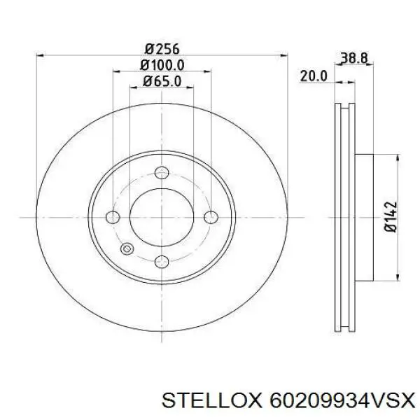 Диск переднього гальма Stellox 60209934VSX ціна, від 21.02 USD
