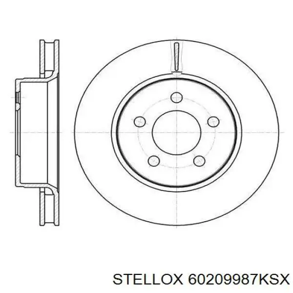 Диск гальмівний передній Stellox 60209987KSX