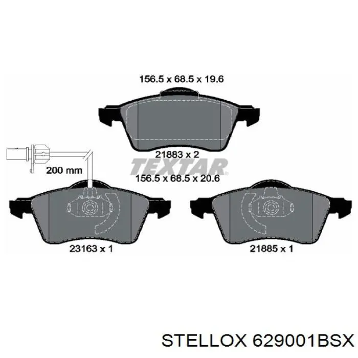 Гальмівні колодки Stellox 629001BSX ціна, від 19.69 USD
