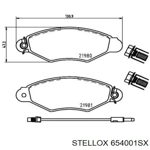 Гальмівні колодки Stellox 654001SX ціна, від 17.64 USD