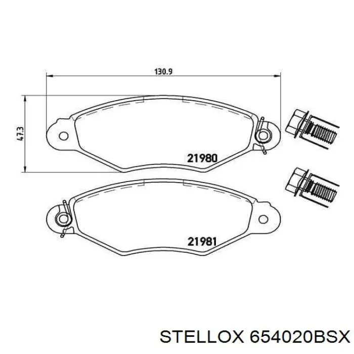 Гальмівні колодки Stellox 654020BSX ціна, від 16.04 USD