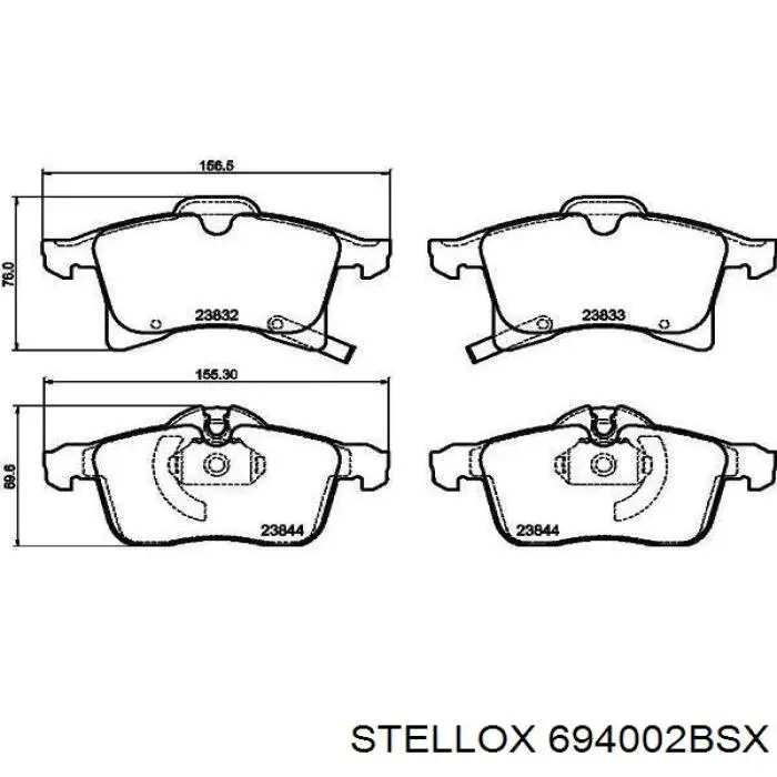 Гальмівні колодки Stellox 694002BSX ціна, від 22.79 USD