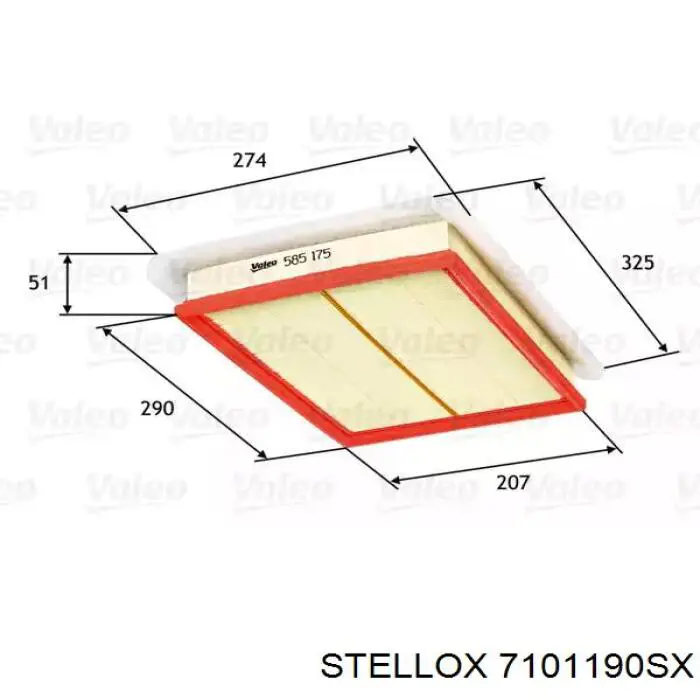 Купити 7101190SX Stellox Автомобільний фільтр повітря