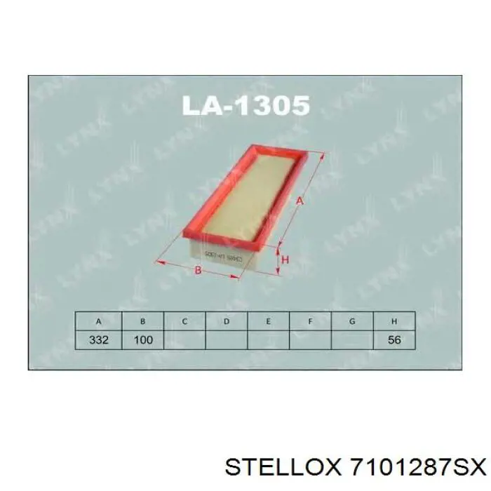 Повітряний фільтр 7101287SX Stellox