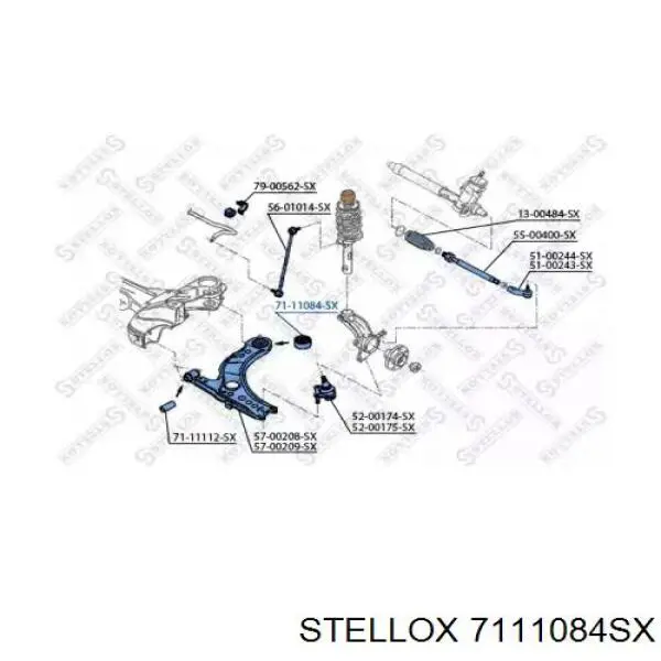 7111084SX Stellox сайлентблок переднього нижнього важеля