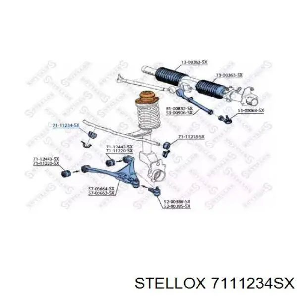 Втулка стабілізатора переднього 7111234SX Stellox