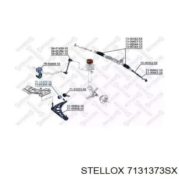 Сайлентблок нижнього важеля передньої підвіски Stellox 7131373SX ціна, від 14.64 USD