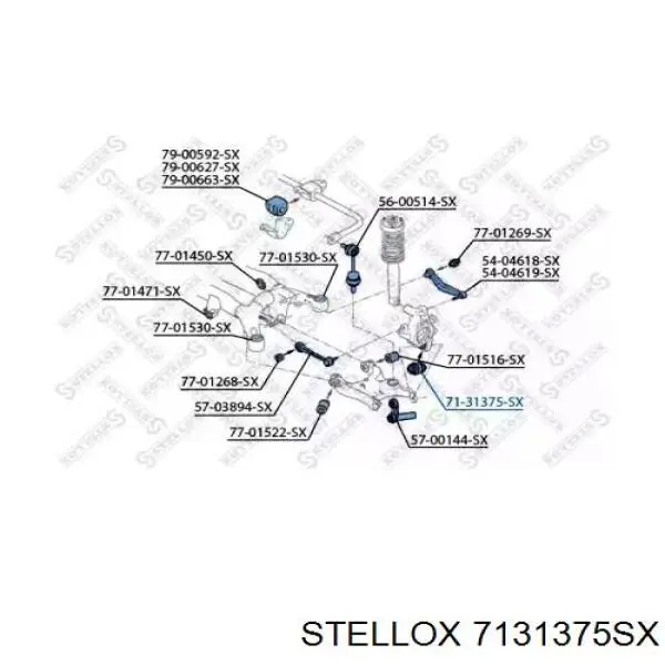 Сайлентблок цапфи задньої Stellox 7131375SX ціна, від 18.62 USD