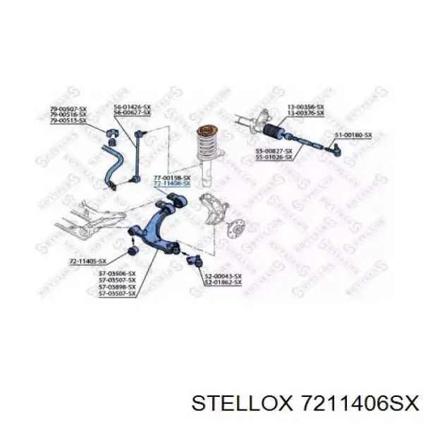 7211406SX Stellox сайлентблок переднього нижнього важеля