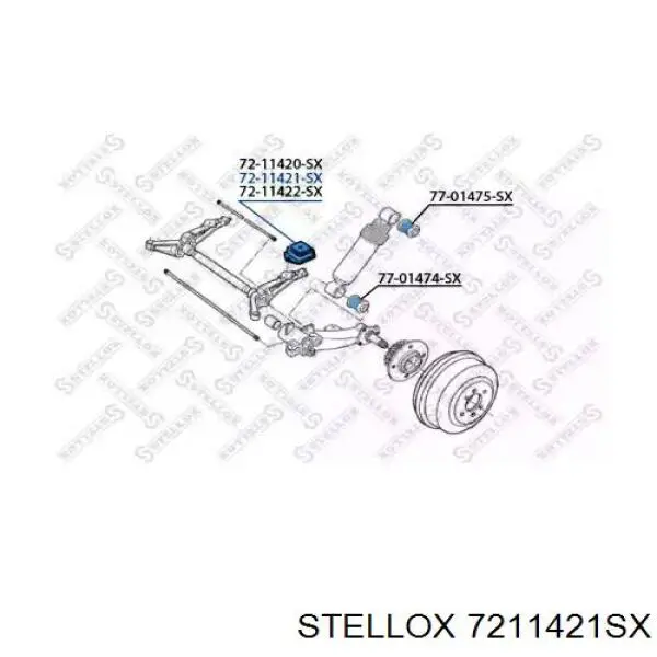 Подушка задньої балки 7211421SX Stellox