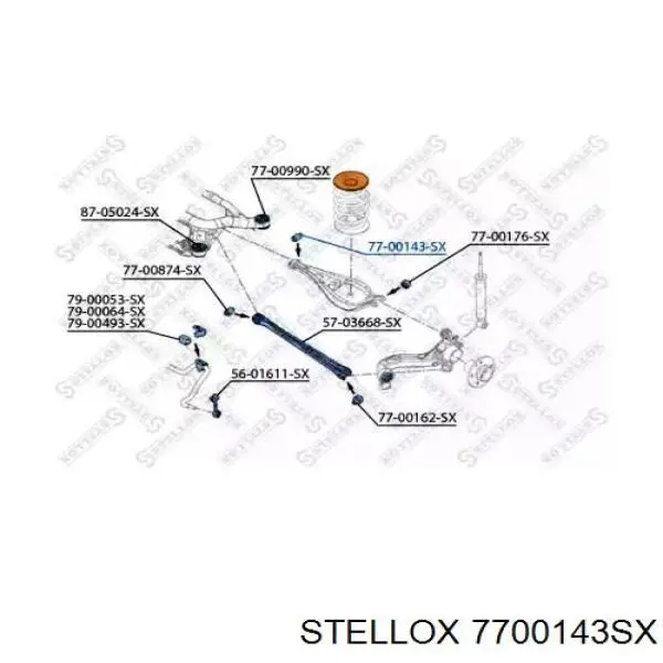 Сайлентблок заднього верхнього важеля 7700143SX Stellox