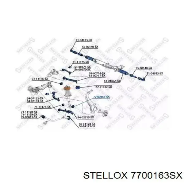 Сайлентблок переднього нижнього важеля 7700163SX Stellox