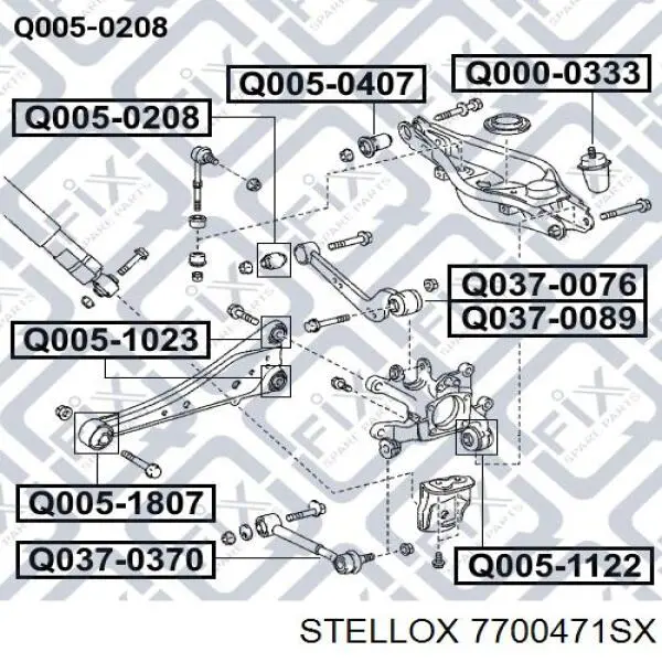 Сайлентблок заднього поперечного важеля, внутрішній 7700471SX Stellox