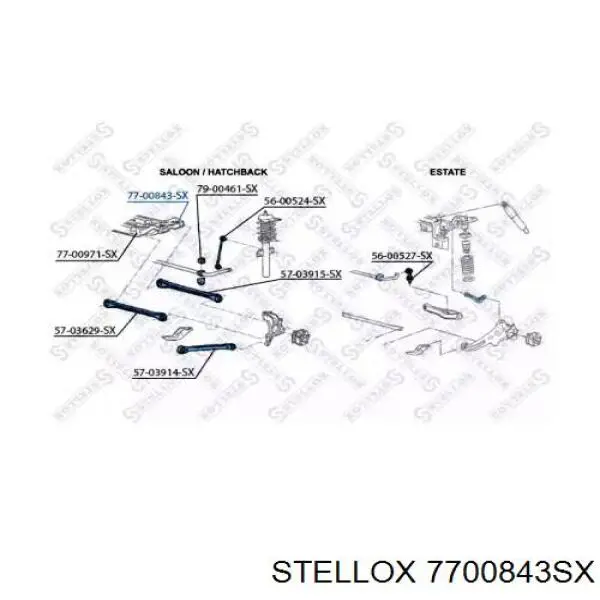 Сайлентблок задньої балки/підрамника 7700843SX Stellox