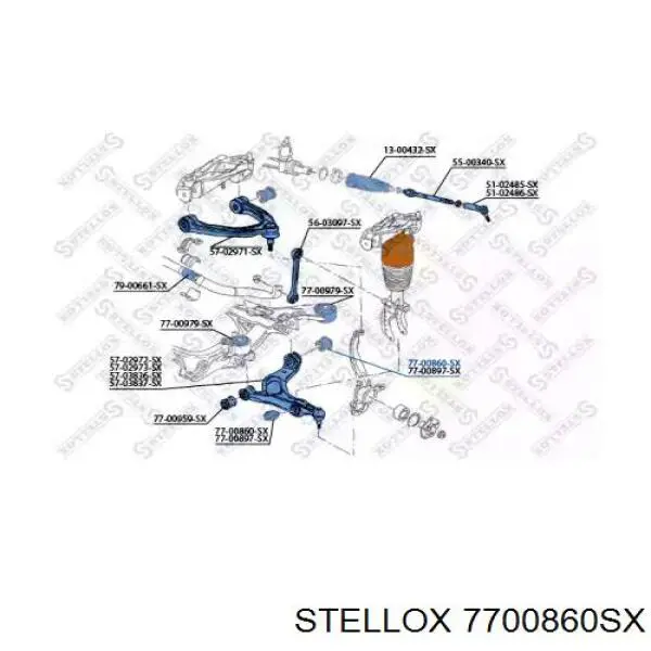 Сайлентблок нижнього важеля передньої підвіски Stellox 7700860SX ціна, від 17.03 USD