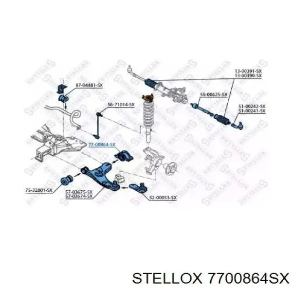 Сайлентблок нижнього важеля передньої підвіски Stellox 7700864SX ціна, від 10.49 USD