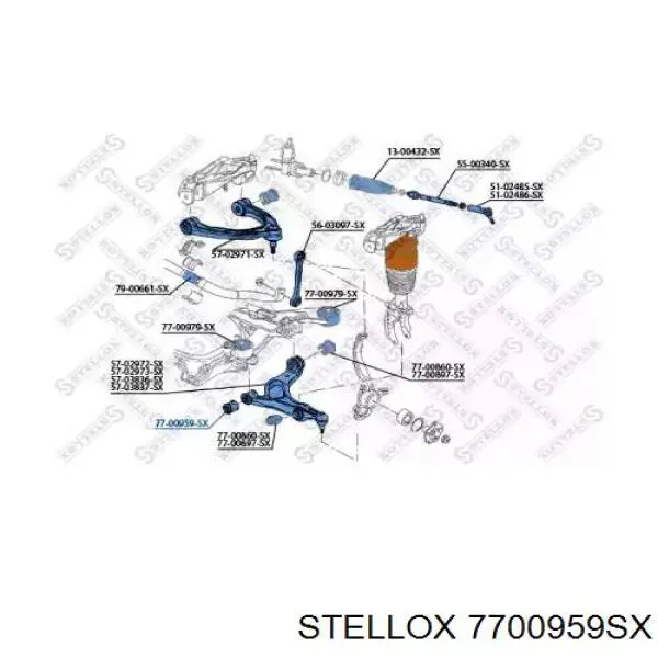 Сайлентблок переднього нижнього важеля 7700959SX Stellox