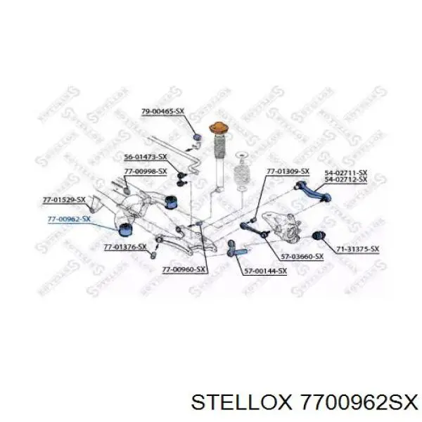 Сайлентблок задньої балки/підрамника 7700962SX Stellox