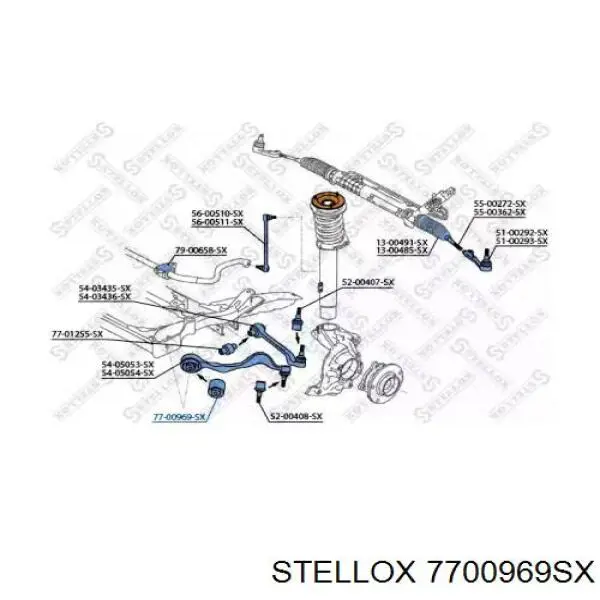 Сайлентблок нижнього важеля передньої підвіски Stellox 7700969SX ціна, від 30.28 USD