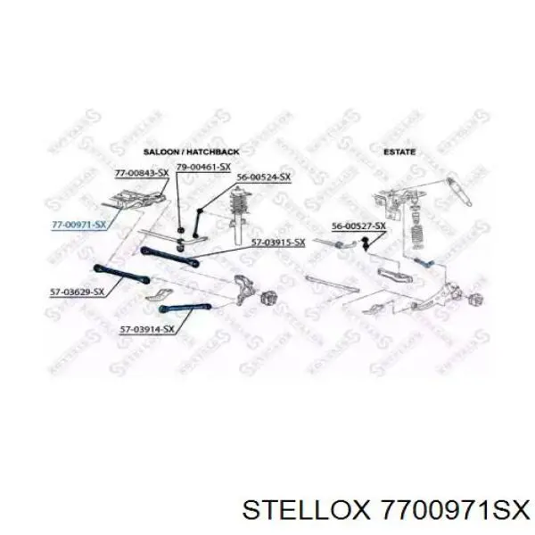 Сайлентблок задньої балки/підрамника 7700971SX Stellox