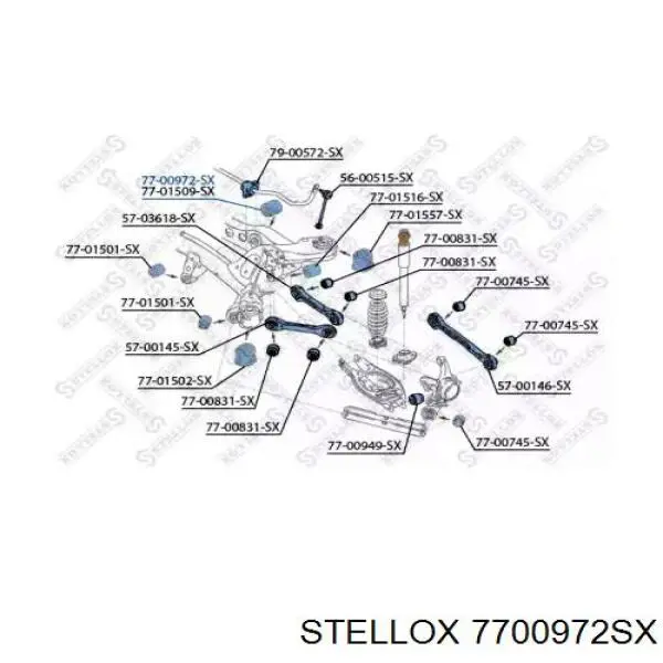 7700972SX Stellox сайлентблок задньої балки/підрамника