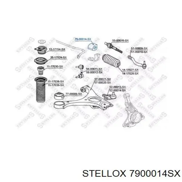 Втулка стабілізатора переднього 7900014SX Stellox