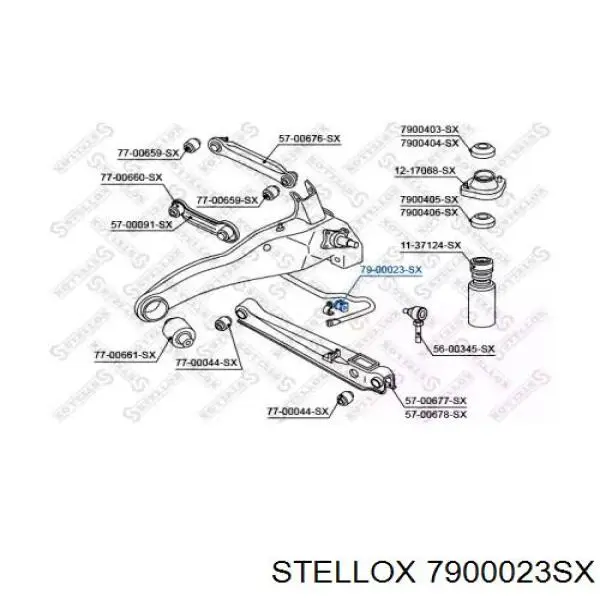 7900023SX Stellox втулка стабілізатора заднього