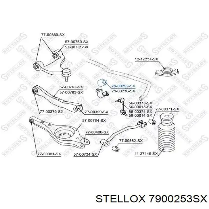 Втулка переднього стабілізатора 7900253SX Stellox