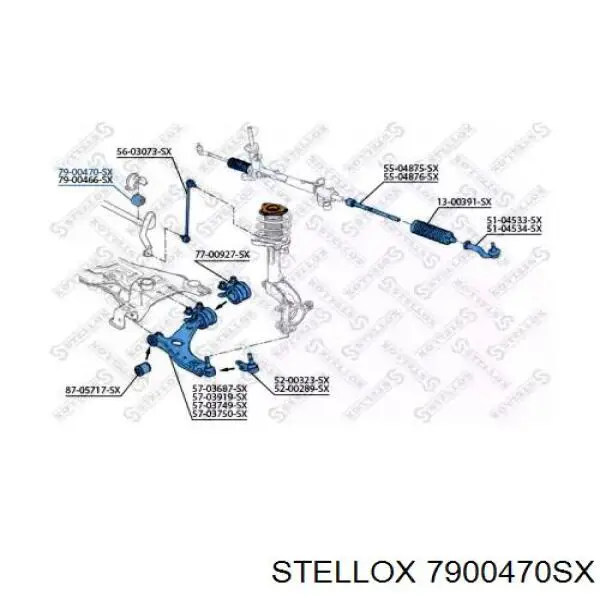 7900470SX Stellox втулка стабілізатора переднього