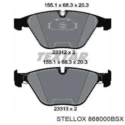 868000BSX Stellox Передні гальмівні колодки
