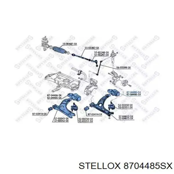 Сайлентблок переднього нижнього важеля 8704485SX Stellox