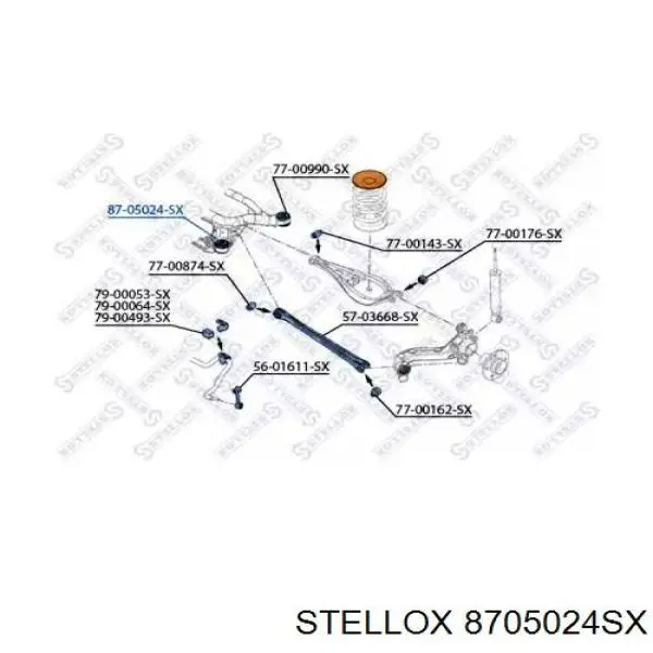 Сайлентблок задньої балки/підрамника Stellox 8705024SX ціна, від 18.53 USD