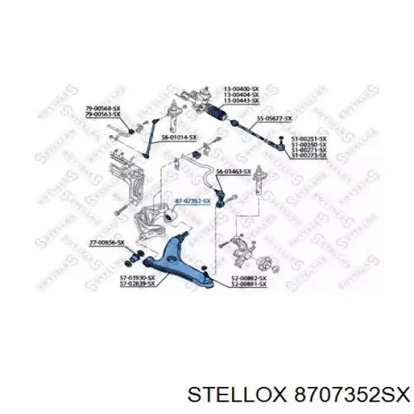 Сайлентблок переднього нижнього важеля 8707352SX Stellox