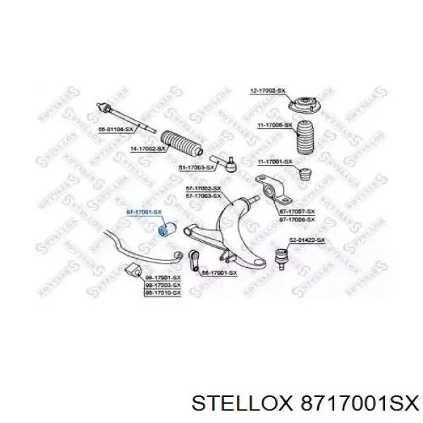 Сайлентблок нижнього важеля передньої підвіски Stellox 8717001SX ціна, від 15.84 USD