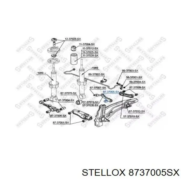 Сайлентблок заднього важеля Stellox 8737005SX ціна, від 4.23 USD