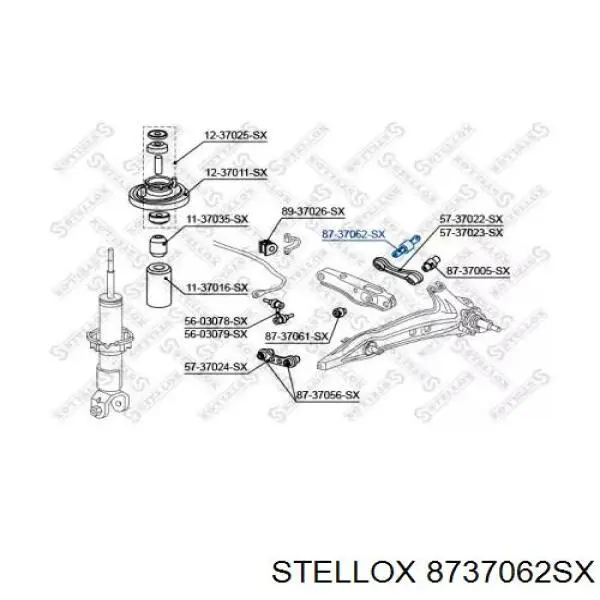 Сайлентблок заднього верхнього важеля 8737062SX Stellox