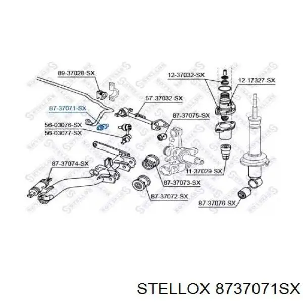 Сайлентблок заднього нижнього важеля 8737071SX Stellox