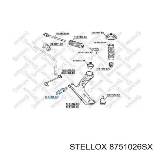 Сайлентблок переднього нижнього важеля 8751026SX Stellox