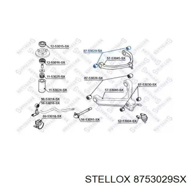 Сайлентблок переднього верхнього важеля 8753029SX Stellox