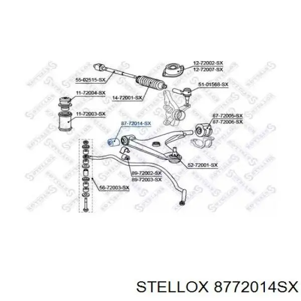 Сайлентблок переднього нижнього важеля 8772014SX Stellox