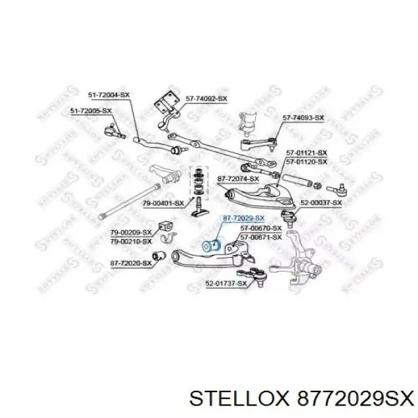 Сайлентблок переднього нижнього важеля 8772029SX Stellox