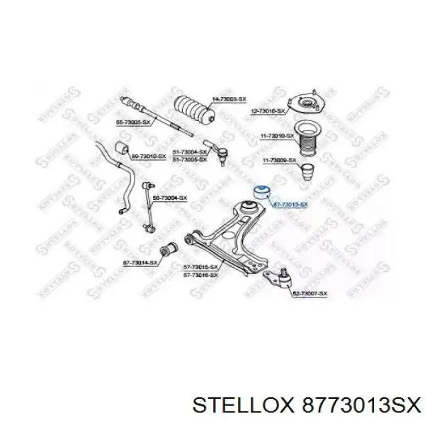 Сайлентблок переднього нижнього важеля 8773013SX Stellox