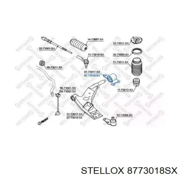 Сайлентблок переднього нижнього важеля 8773018SX Stellox