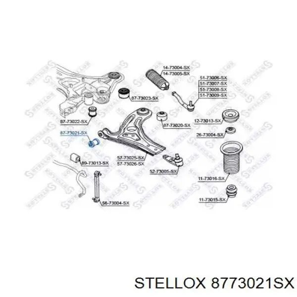 8773021SX Stellox сайлентблок переднього нижнього важеля