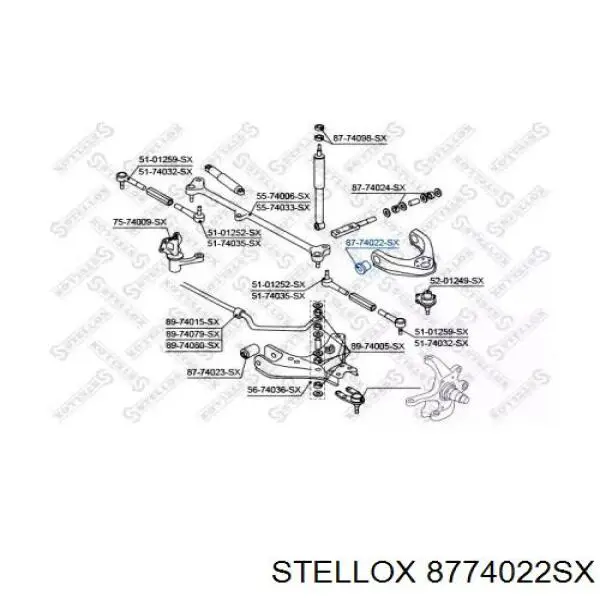 Сайлентблок переднього верхнього важеля 8774022SX Stellox